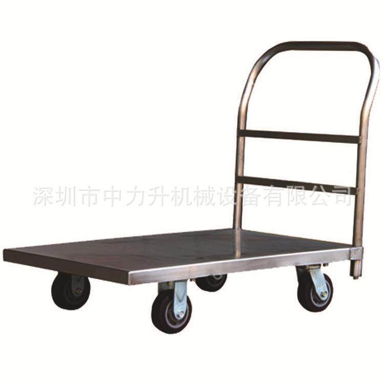轻型铝制平板车钢制货仓手推车不锈钢小型手拉搬运车拉货推货拖车