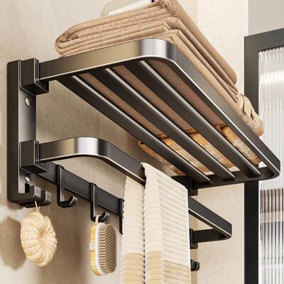 Bathroom towel rack organizer storage rack shelf accessories