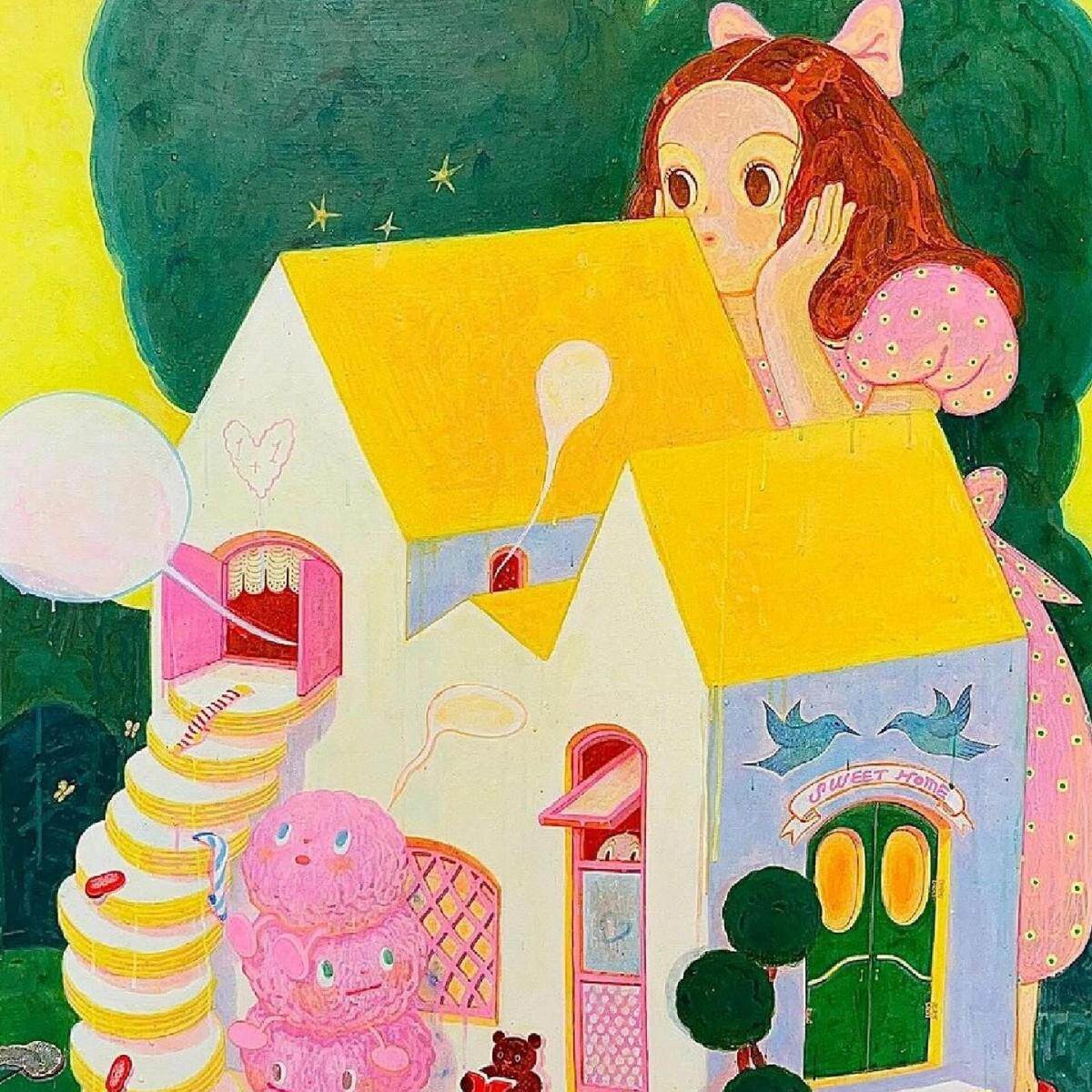 《少女心》ins风治愈系可爱卡通艺术萌物玄关装饰画卧室挂画送礼