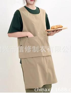 定制可拆卸防泼定水罩衣两g穿围装裙无品牌/loo餐饮厨房男女轻工