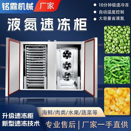 商用果蔬食品海鲜超低温液氮速冻柜榴莲香肠排骨液氮速冻机设备