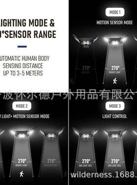 恒诺新款太阳能路灯感应庭院壁灯遥控室外围墙照明灯地摊夜市灯