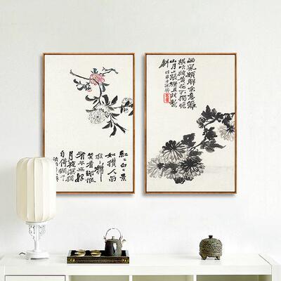 中式古典仿古字画新中式客厅装饰兰画茶水室餐画厅画墨禅意壁梅竹