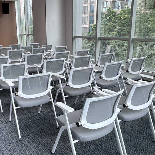 厂家直供办公室折叠培训椅会议室舒适培训椅带轮滑带写字板培训椅