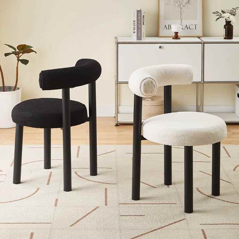 奶油风凳简约卧室化妆椅小化胖椅羊羔毛梳妆椅子女生台轻al奢凳妆