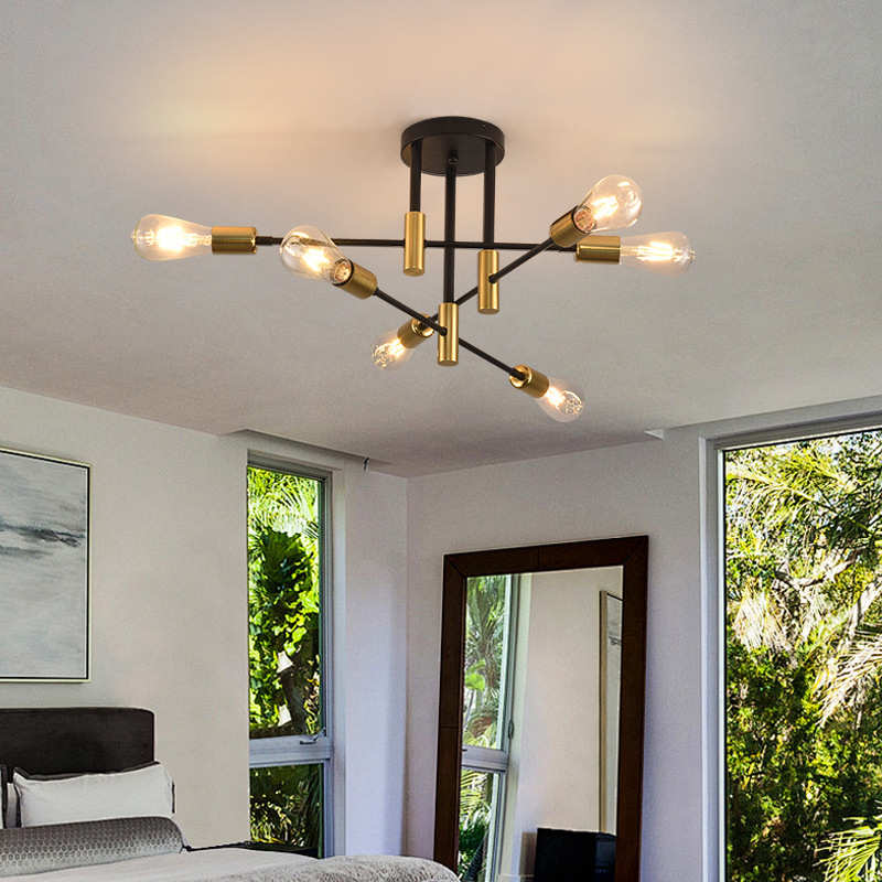 铁艺吸顶灯客厅卧室多头现代简约创意枝形吊灯餐厅北欧吊灯