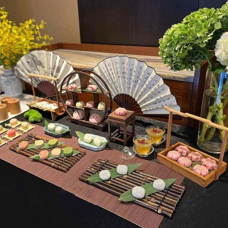 新中式甜品台展示架婚礼蛋糕摆台公司年会点心茶歇台活动开业托盘