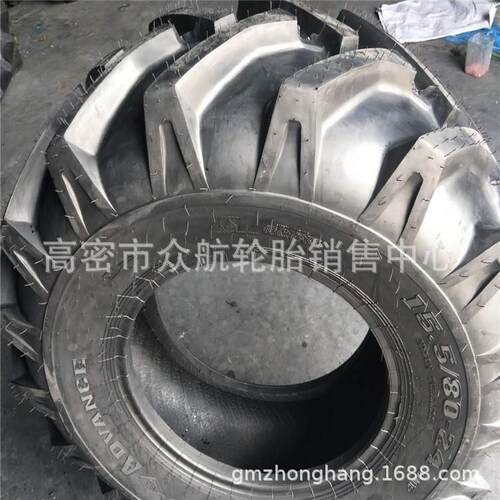 现货供应15.5/80-24工业人字花农用拖拉机轮胎伸缩臂叉车轮胎