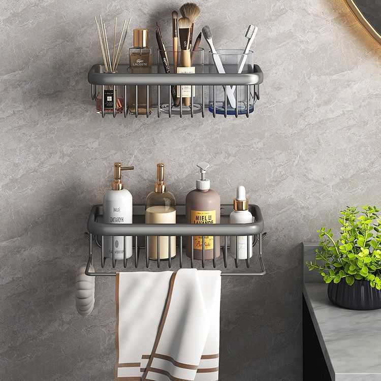 枪灰色全铜三角四方蓝浴室置物架卫生间壁挂收纳架淋浴房三角架