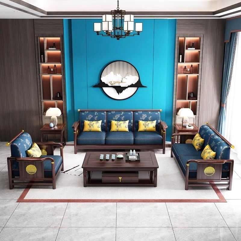 新中式实木沙发组合现代家用简约客厅轻奢冬夏小户型贵妃储物家具