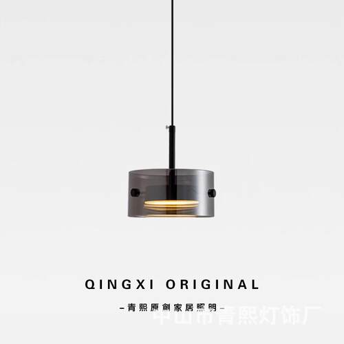 意式极简卧室床头小吊灯现代简约创意个性北欧设计感玻璃餐厅吊灯