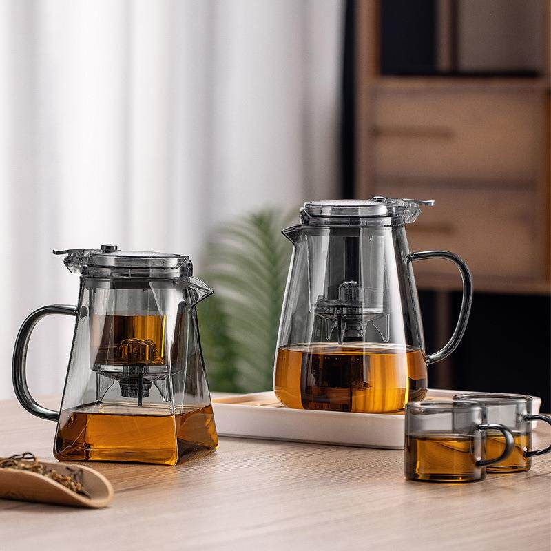 烟灰色杯耐热玻璃泡茶壶过滤茶水分离冲茶器沏茶壶玲珑杯便捷冲泡