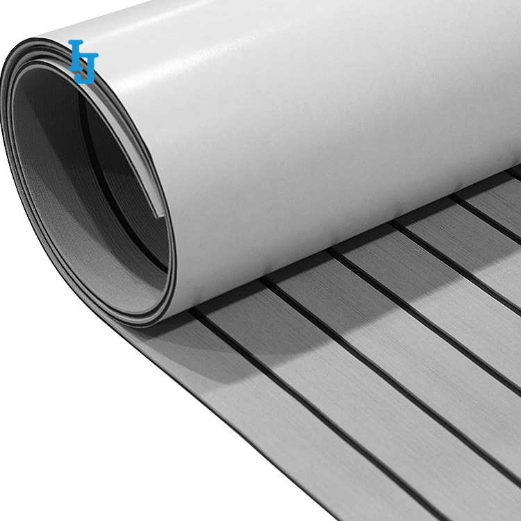 可加工雕刻游艇房车户外水上用品EVA防滑垫灰色黑底仿柚木地板