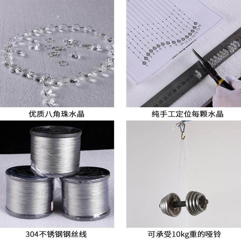 LED吸顶灯现代简约水晶吊灯方形卧室客厅灯不锈钢水晶吸顶灯