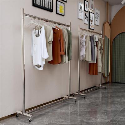 不锈钢服装店展览展示架简约落地式龙门挂衣架商场专用可移动带轮