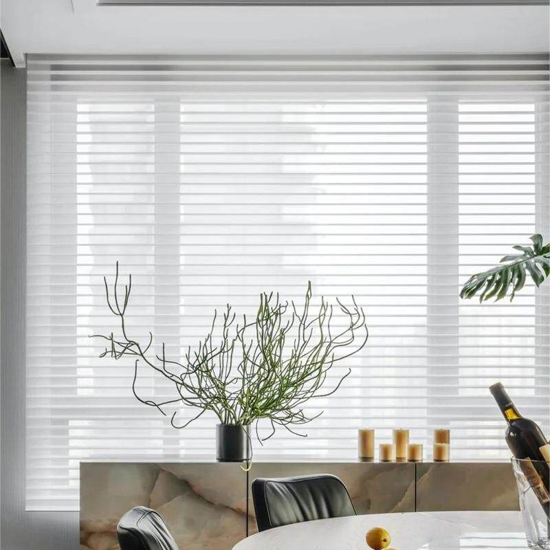 香格里拉帘客厅台双层百窗叶CSJ办公室书房遮阳隔热帘电动卷阳帘