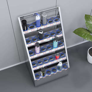 不锈钢水杯柜工厂员工多格杯子储物柜车间茶杯水杯架休息室收纳柜