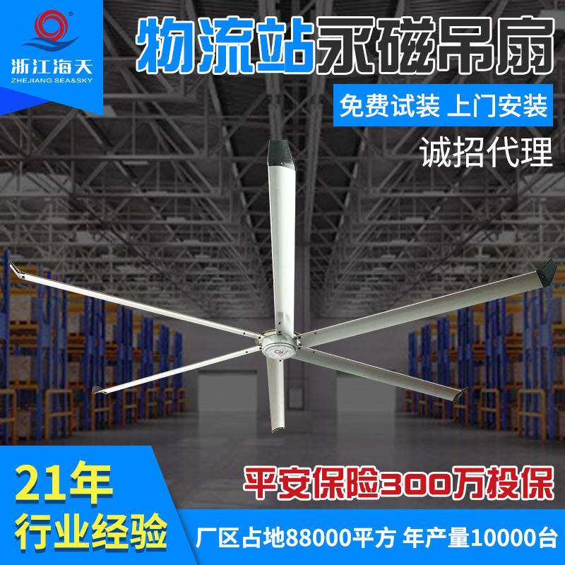 物流中心大型永磁工业吊扇大型风扇6页8页7.3米吊顶仓储吊扇
