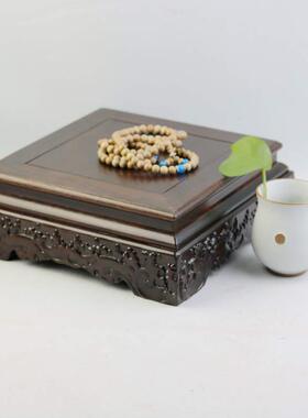 红木底座 黑紫檀木 实木底座长方形 红檀木玉石摆件底座 奇石底座