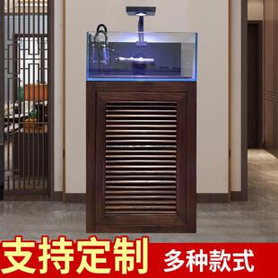 原木主张实木鱼缸底柜草缸海缸龙鱼缸底座柜子榆木红橡木定制