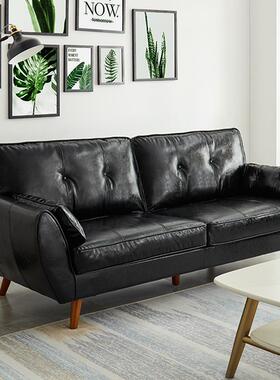 双人座皮沙发组合客厅三人位整装现代简约北欧日式小户型皮艺沙发