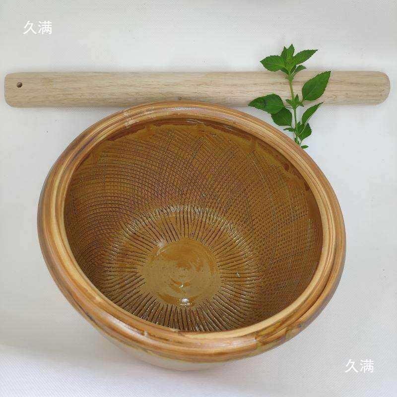 高品质擂茶工具 网纹钵 陆丰网钵 擂茶锅 擂茶棍 擂茶钵