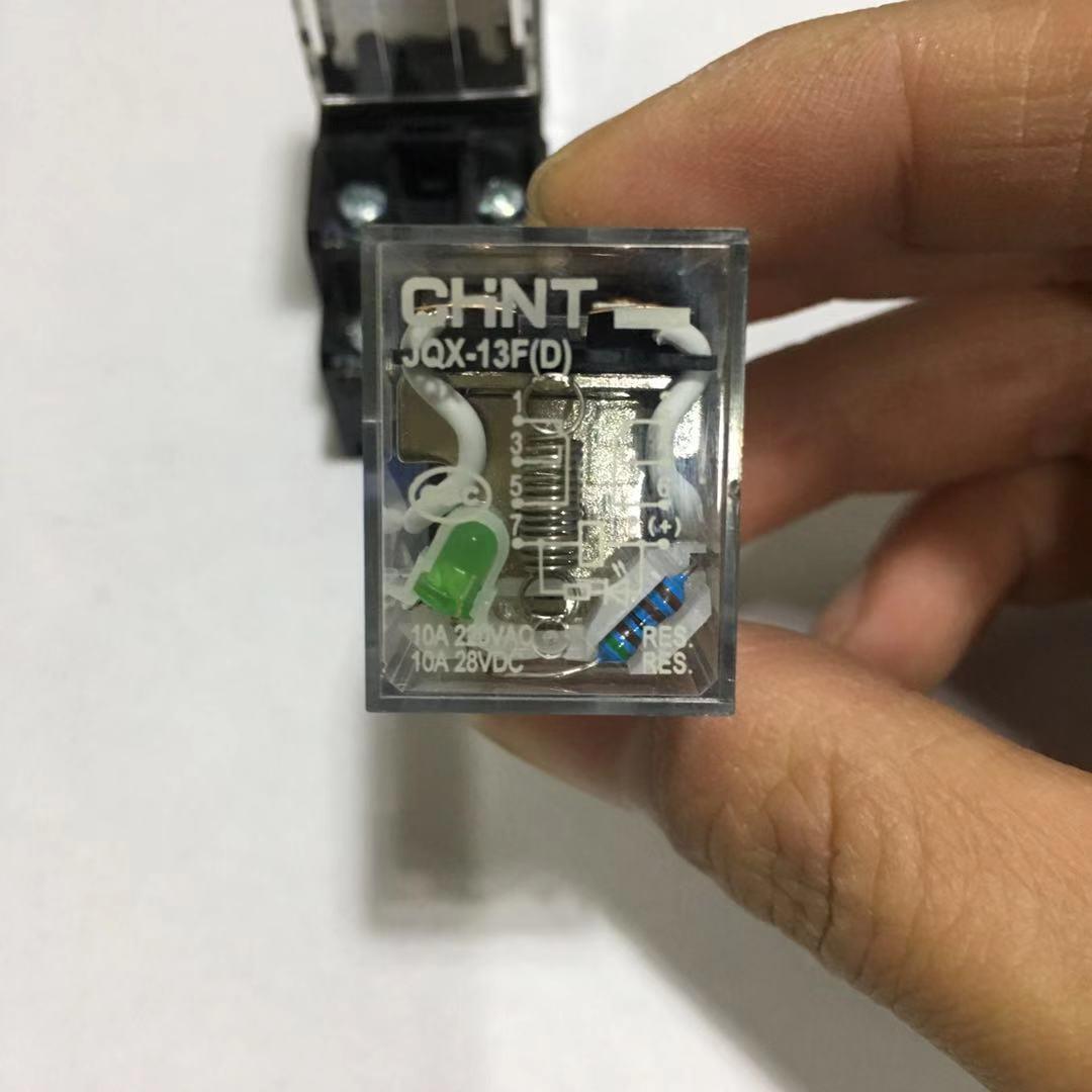 CHNT正泰JQX-13F(D)小型大功率继电器带指示灯插拔式电压380vDC48