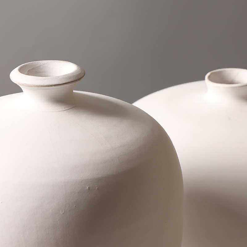 侘寂风陶器手工拉坯白色素雅梅瓶茶室酒店花架插花装饰品摆件中式,家居饰品,花瓶,淘宝优惠券,粉丝福利购,淘宝优惠卷