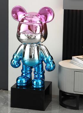 奢轻客厅电镀落酷酷熊存钱店罐地摆件玄关电视柜服装样da_16880板