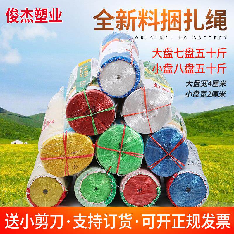 全新料塑料捆扎绳子捆绑绳打包带封口绳尼龙绳撕裂膜白色绳红色绳