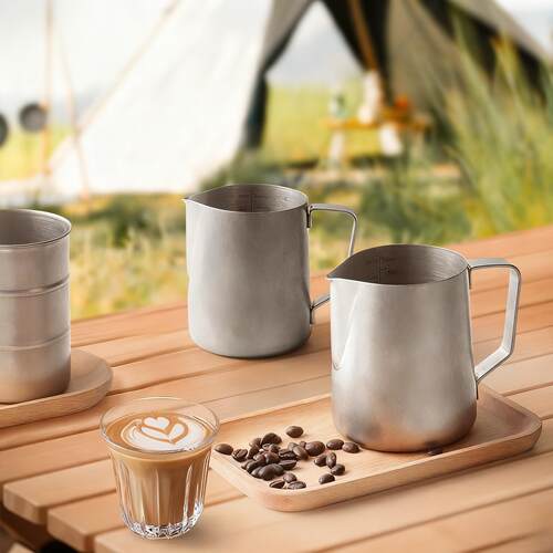 Outdoor Latte Art Equipment Milk Jug with Scale Stainless