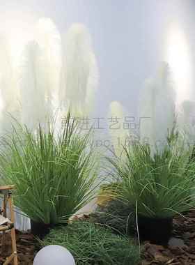 橱内窗装饰真植物瀑GL-61041布芦苇盆绿栽室落地假绿植森系仿真仿