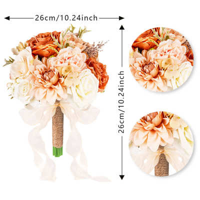 仿真手捧花新娘高级感仿真花束婚庆用花拍摄道具装饰假花人造花