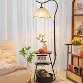 法式 客厅茶几复古氛围台灯古风落地灯沙发卧室置物架一体床头柜