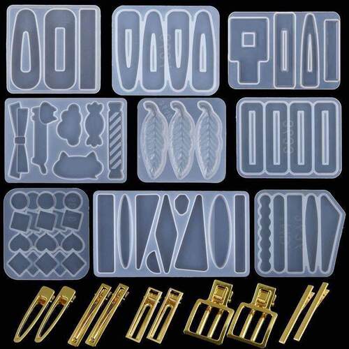 DIY Epoxy Resin Hair Clip Hairpin Silicone Mold Handmade Cry