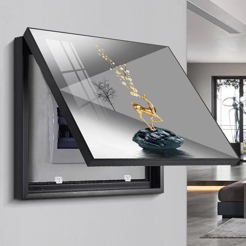 电表箱装饰画画免打孔遮挡挂画画现代客厅饭厅空开盒壁画画配电柜