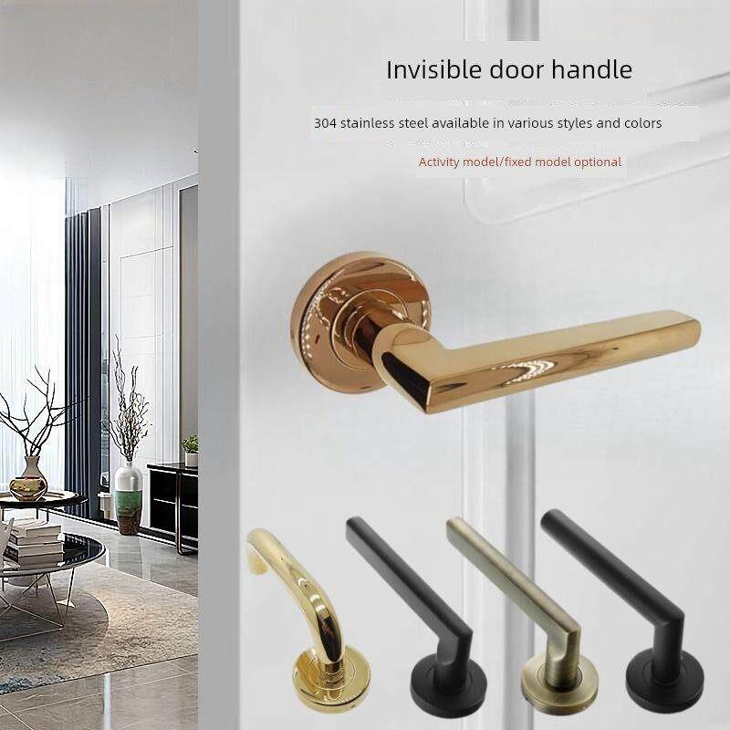 304不锈钢简易隐形门把手木门室内门锁拉手无锁门拉手固定拉手