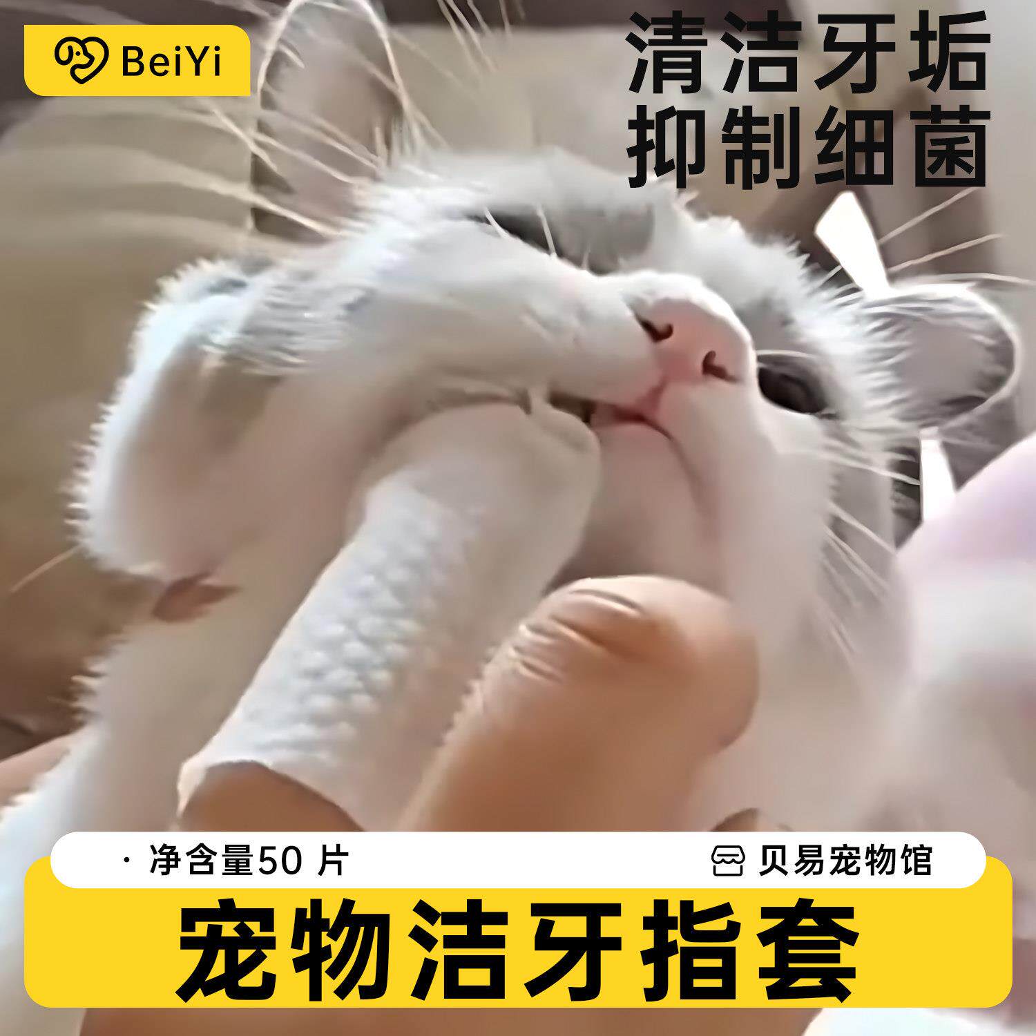 宠物猫咪清洁牙齿宠物洁牙指套狗狗刷牙除口臭去牙结石湿巾牙刷