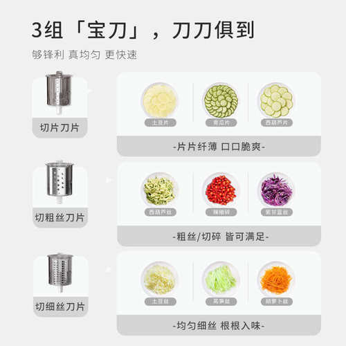 网红懒人切菜器电动3秒切丝防伤手多功能切片切丝家用切菜机