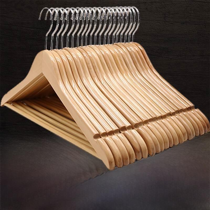 实木挂冬天衣架子家用无痕防肩角原木质晾衣服架木制衣撑木头衣挂