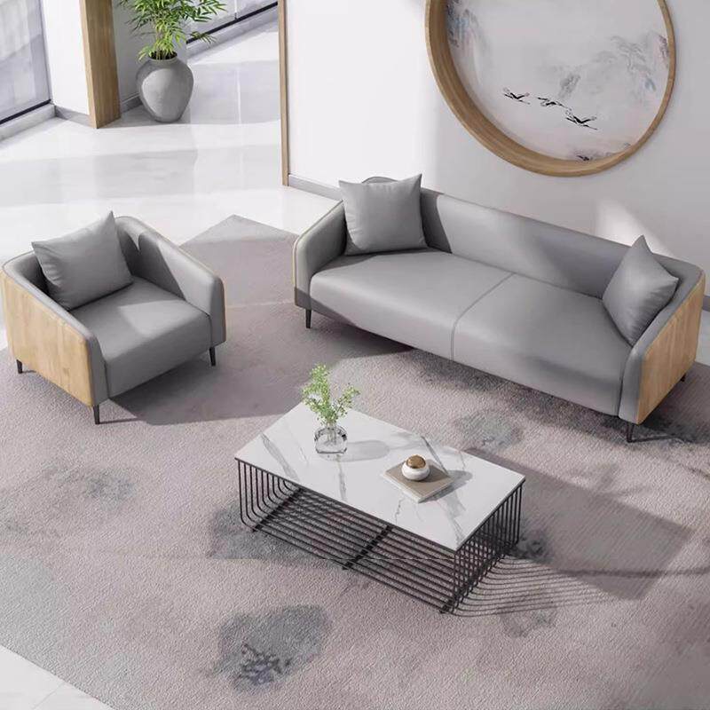 商务风办公室沙发组合带茶几现代简约休闲大厅接待室洽谈组合套装