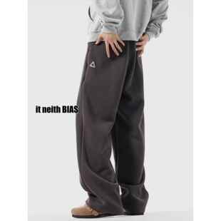 潮牌运动高街加绒休闲拖地长裤 男冬季 BIAS重磅贴标卫裤 neith