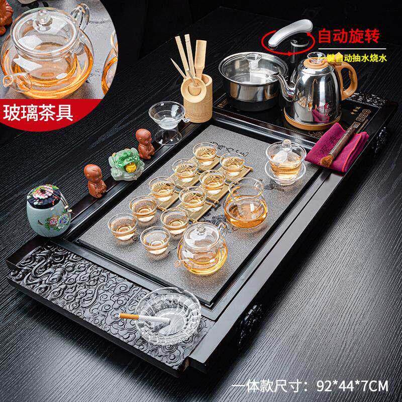 茶具套装家用客厅整套全自动上水一体功夫泡茶台流水雾化茶盘简约