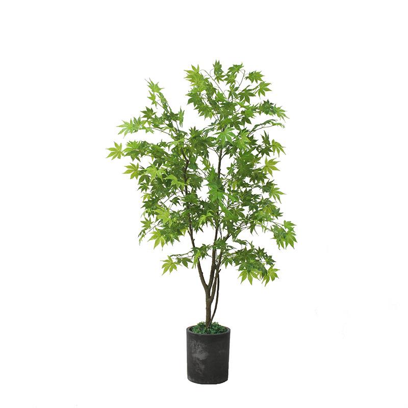 北欧简约风仿真红枫叶绿枫树大型绿植盆栽商场酒店橱窗装饰展厅摆