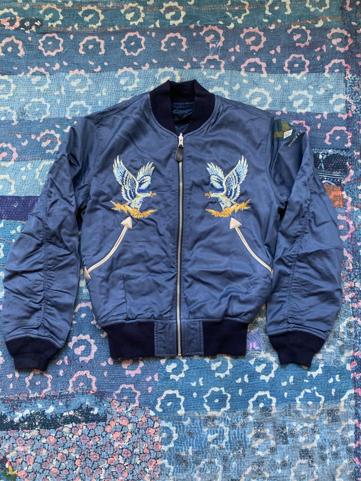 RRL Blue Eagle Embroidery Bomber Jacket