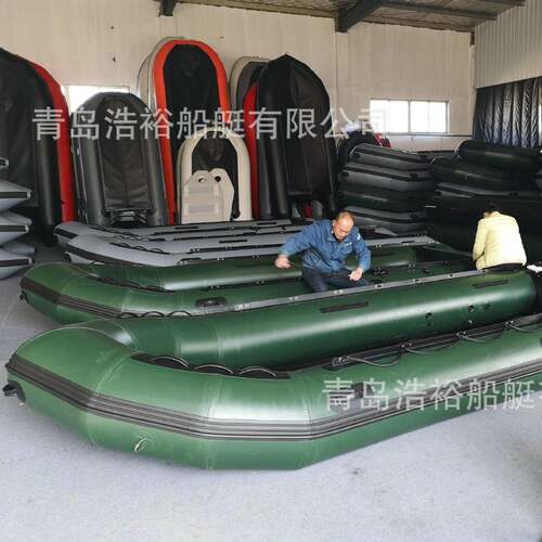 黑色深灰现货5.6米钓鱼艇空间大充气橡皮艇冲锋舟皮划艇