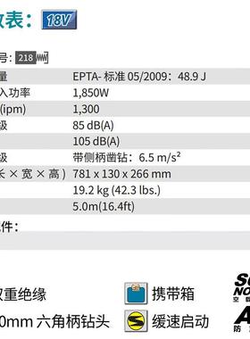 牧田M镐A851KITA/柄HM1511电镐0mm六角锤钻冲击钻电多功能大3功率