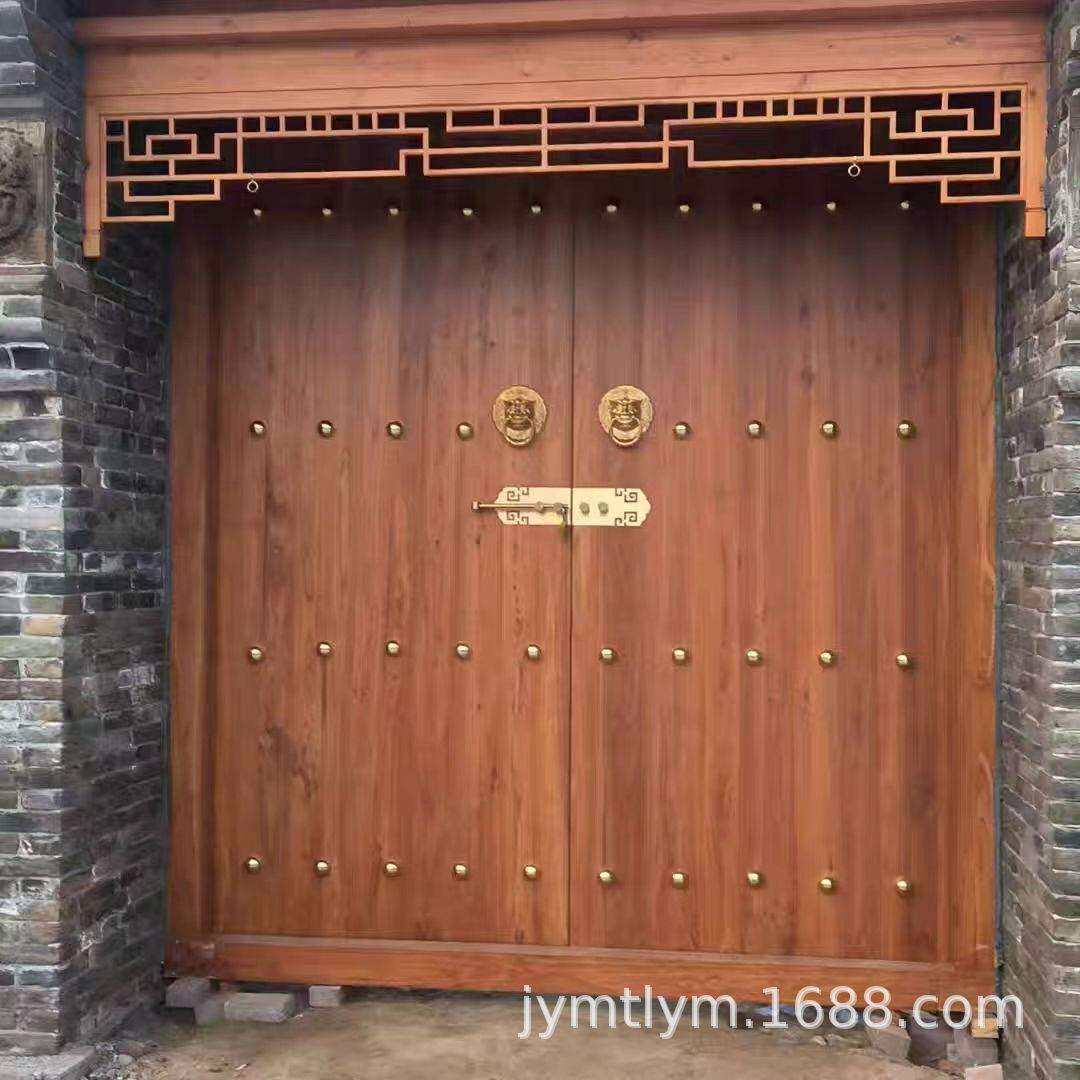 老榆木别墅大门实木大门宗祠中式双开门庭院复古自建房进户门