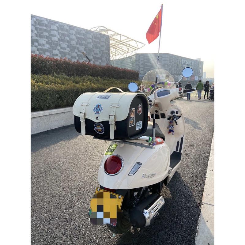摩托车尾箱包复古皮尾箱ns125la踏板电动车后尾包后备箱通用防水