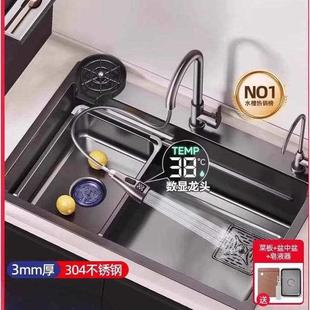 弗兰卡厨房洗菜盆大单槽304不锈钢水槽台下洗碗槽家用加厚洗菜池